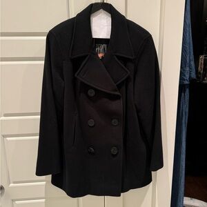 J. Percy Merino Wool Black Peacoat